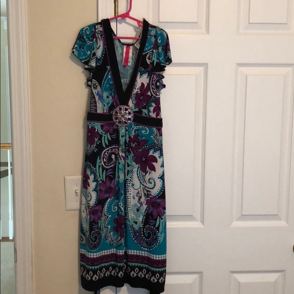 Blue and purple flower dress